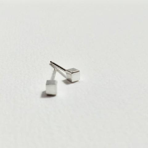 3mm Cubes on sterling silver earwires and scrolls
